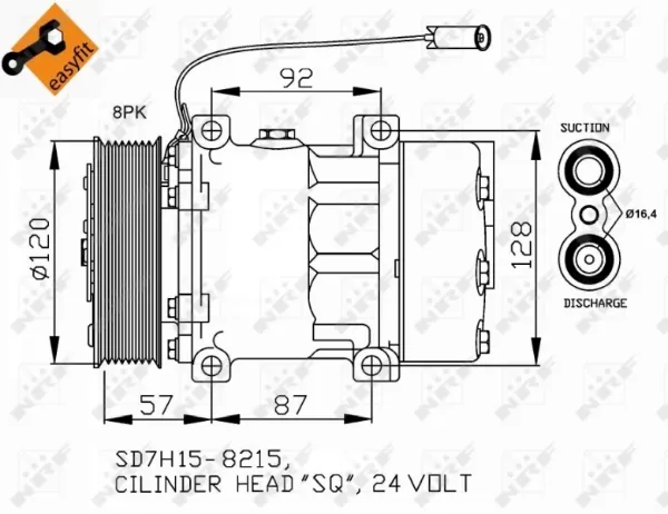 Compresor de aire acondicionado SD7H158215 Sanden