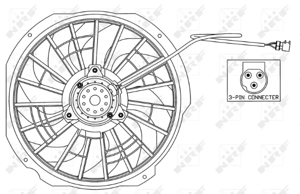 Difusor del radiador del aire acondicionado con ventilador y motor 47025 NRF