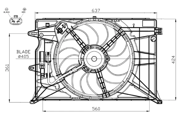 Difusor de radiador, ventilador de refrigeración, condensador del aire acondicionado, completo con motor y rodete Fiat 500 10 (334)
