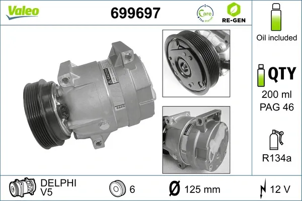 Compresor de aire acondicionado 699697 VALEO