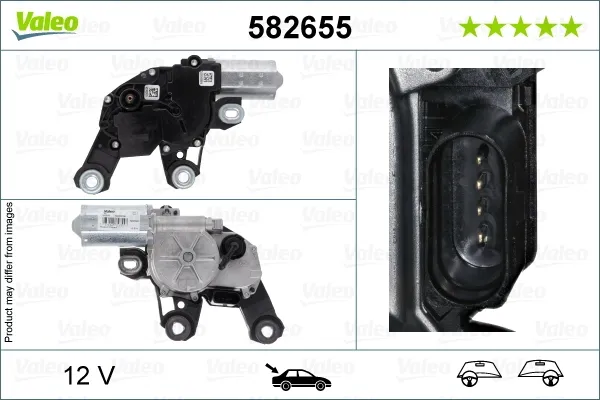 Motor limpiaparabrisas, trasera 582655 VALEO