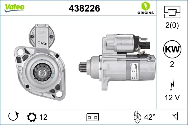 Motor de arranque 438226 VALEO