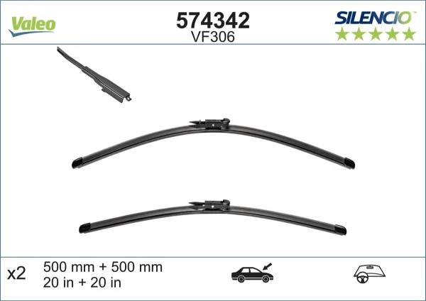 Juego de limpiaparabrisas de luna delantera, 2 piezas BMW 1 E81, E87