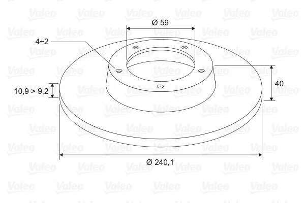 186155 VALEO disco de freno trasero