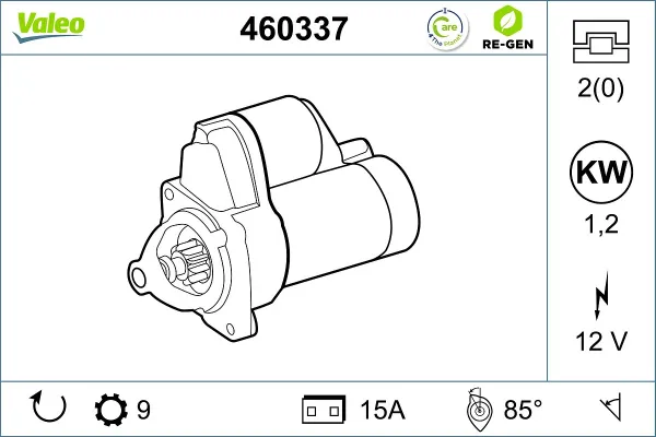Motor de arranque 460337 VALEO
