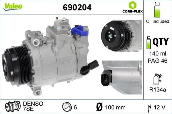 Compresor de aire acondicionado 690204 VALEO