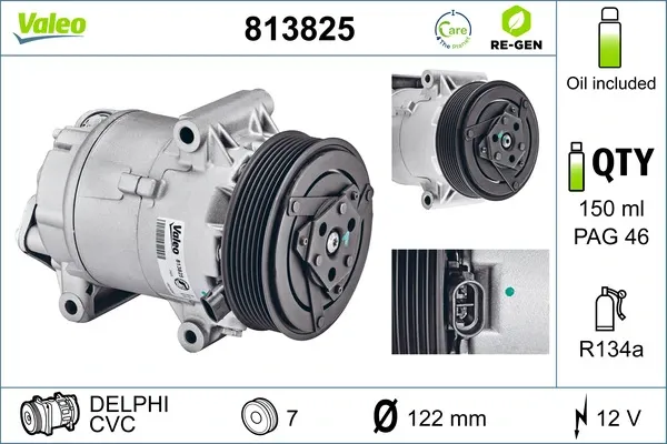 Compresor de aire acondicionado 813825 VALEO