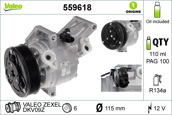Compresor de aire acondicionado 559618 VALEO