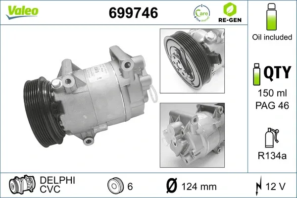 Compresor de aire acondicionado 699746 VALEO