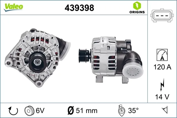 Alternador 439398 VALEO