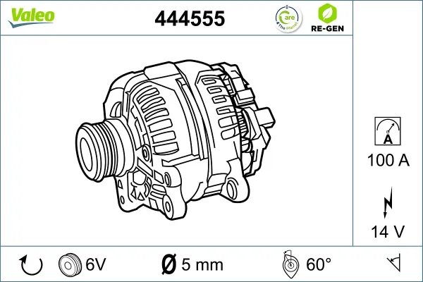 Alternador 444555 VALEO