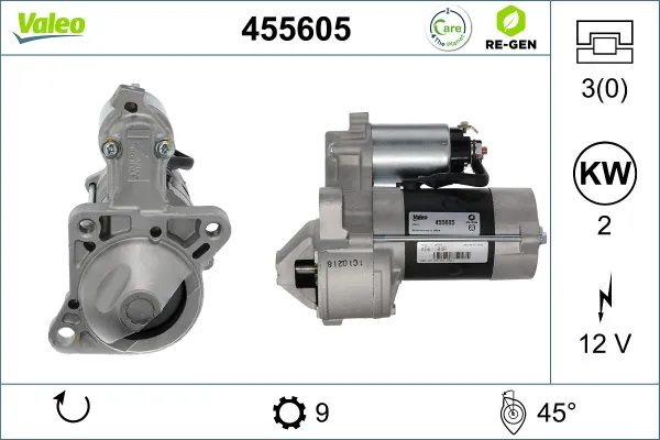 Motor de arranque 455605 VALEO