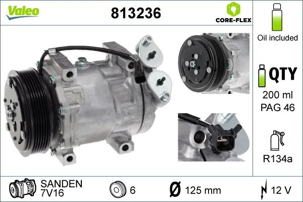 Compresor de aire acondicionado 813236 VALEO