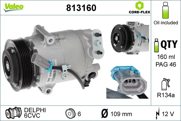 Compresor de aire acondicionado 813160 VALEO