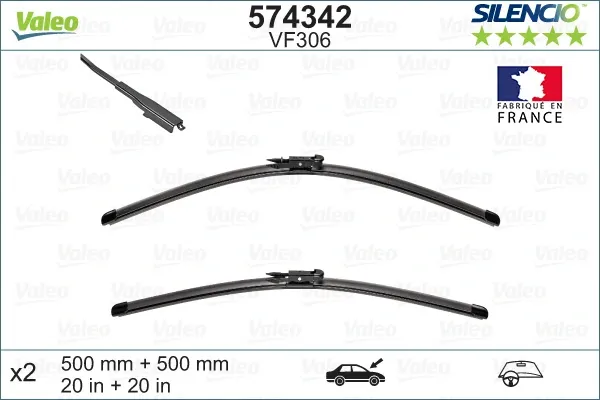 Juego de limpiaparabrisas de luna delantera, 2 piezas BMW 1 E81, E87