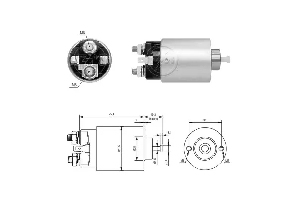 Solenoide de arranque ZM6698 ERA