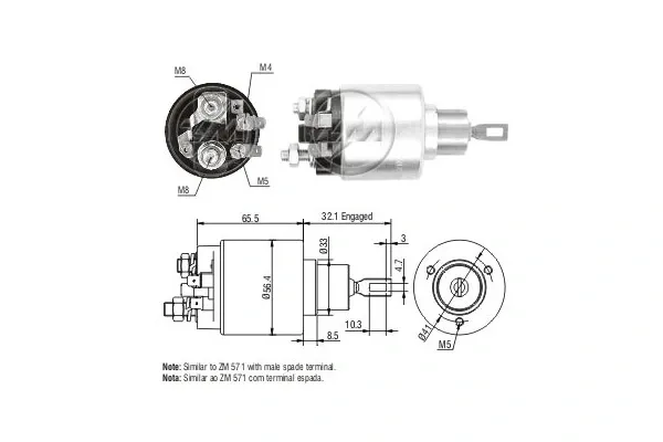 Solenoide de arranque ZM580 ERA