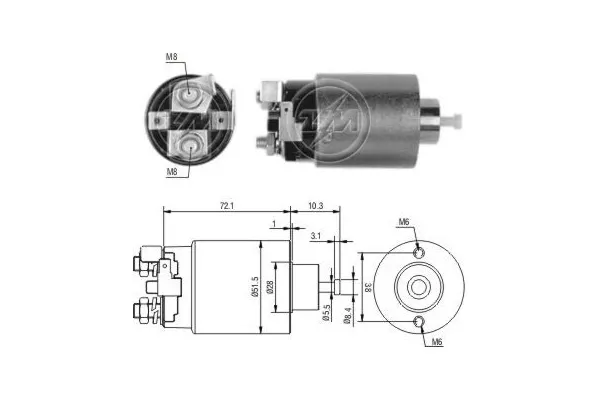 Solenoide de arranque ZM698 ERA