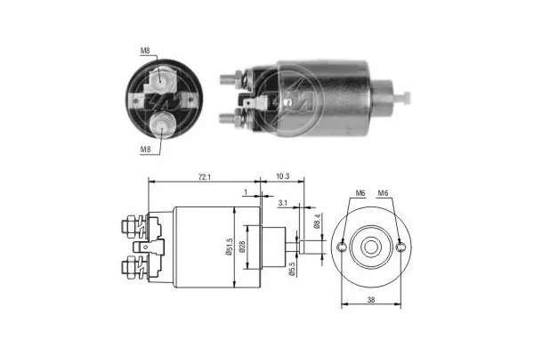 Solenoide de arranque ZM697 ERA