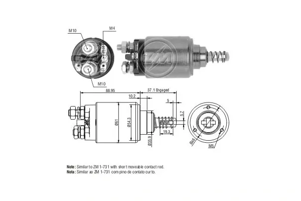 Solenoide de arranque ZM543 ERA