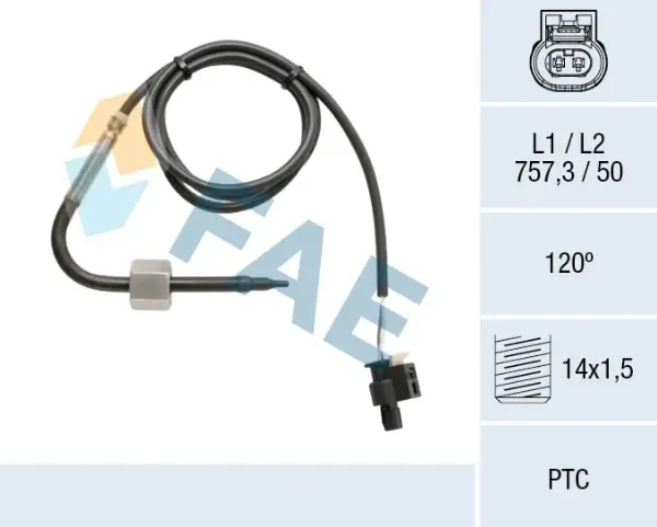 Sensor de temperatura de gases de escape después del catalizador 68050 FAE