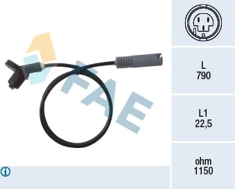 Sensor ABS trasero FAE 78017