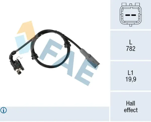 Sensor ABS trasero 78548 FAE