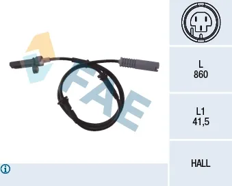 Sensor ABS trasero FAE 78009