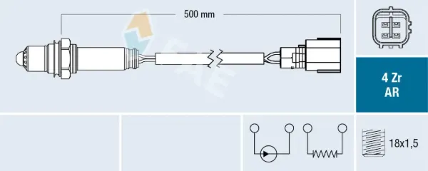 Sonda lambda, sensor de oxígeno 75645 FAE