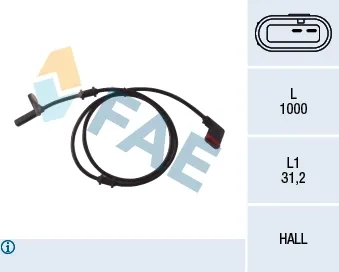 Sensor ABS trasero derecho 78037 FAE