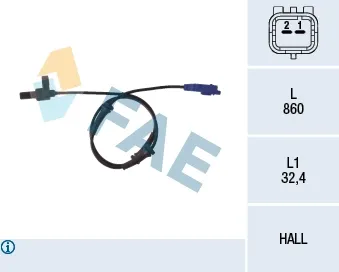 Sensor ABS trasero 78116 FAE