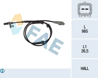 Sensor ABS trasero 78118 FAE