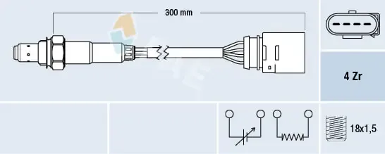 Sonda lambda de oxígeno posterior al catalizador 77197 FAE
