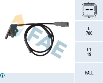 Sensor ABS trasero FAE 78080