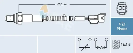 Sonda lambda de oxígeno posterior al catalizador 77500 FAE