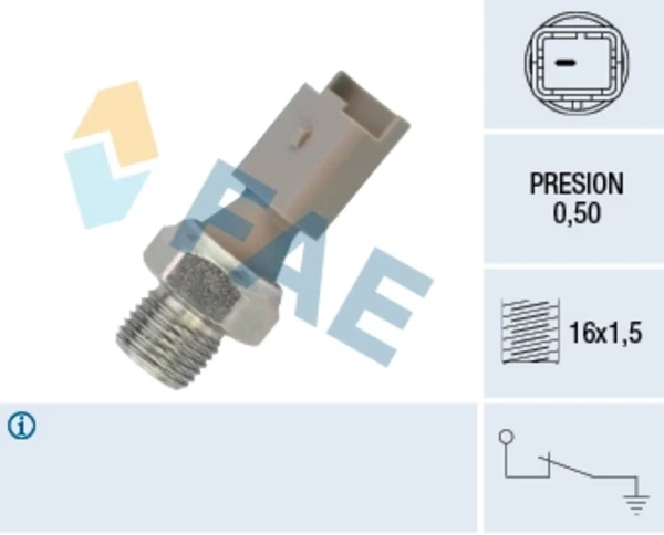 12640 FAE indicador, presión del aceite
