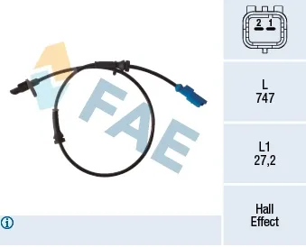 Sensor ABS trasero FAE 78333