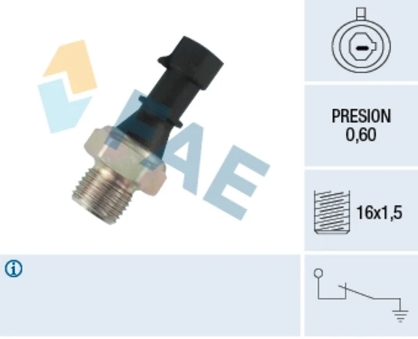 12480 FAE indicador, presión del aceite