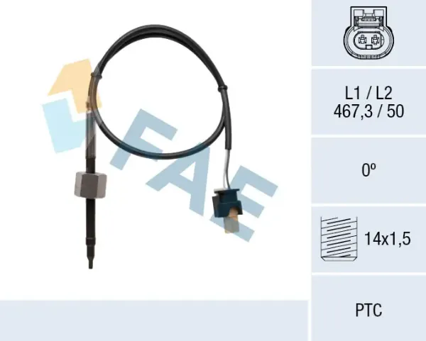 Sensor de temperatura de gases de escape antes del filtro de partículas 68071 FAE