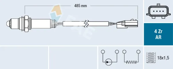 Sensor de oxígeno previo al catalizador 75634 FAE