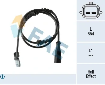 Sensor ABS trasero 78367 FAE