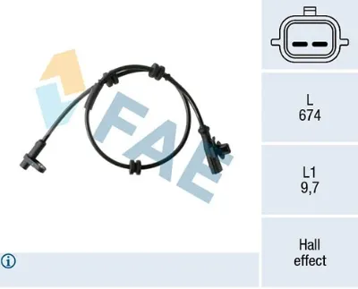 Sensor ABS trasero FAE 78454