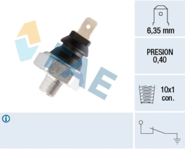 11060 FAE indicador, presión del aceite