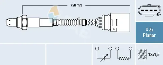 Sonda lambda de oxígeno posterior al catalizador 77907 FAE