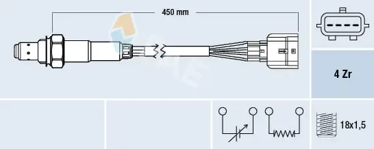 Sonda lambda de oxígeno posterior al catalizador 77469 FAE