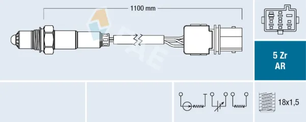 Sonda lambda, sensor de oxígeno antes del catalizador izquierdo 75140 FAE