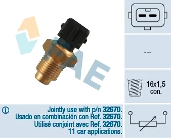 Sensor de temperatura del líquido refrigerante FAE 32540