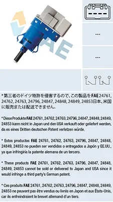 Interruptor de luz de freno 24849 FAE