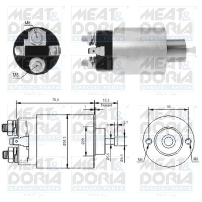 Solenoide de arranque 46167 Meat&Doria