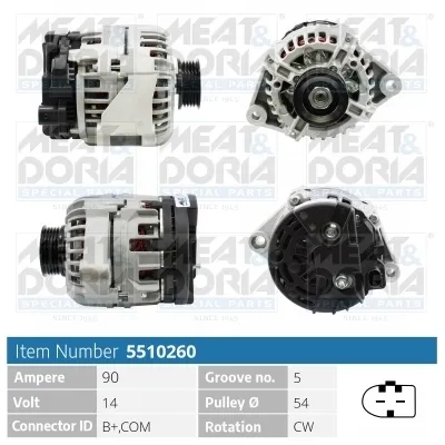 Alternador 5510260 Meat&Doria